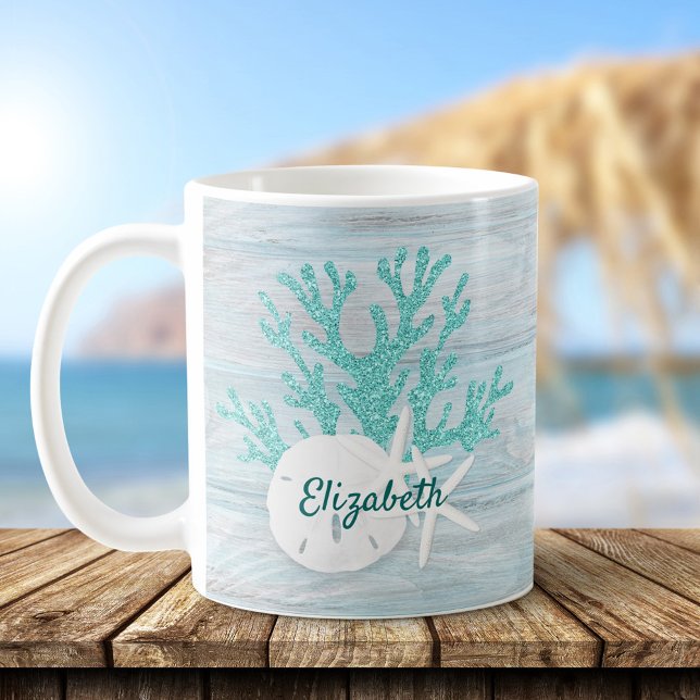 Caneca De Café Coastal Beach Driftwood (Criador carregado)