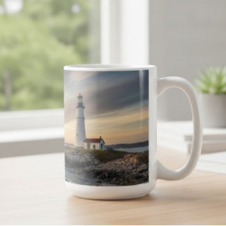 Caneca De Café Coastal Serenity Lighthouse Wrap Mug (15oz)