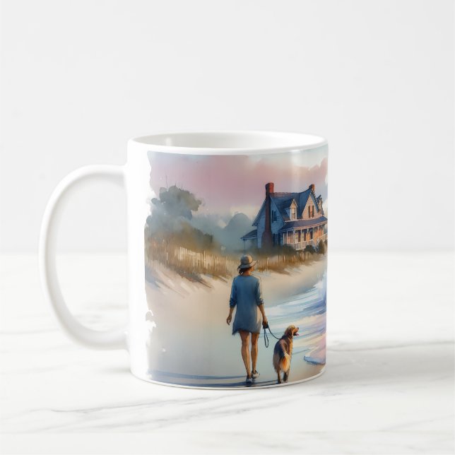 Caneca De Café Coastal Walk to Lighthouse at Sunset (Esquerda)