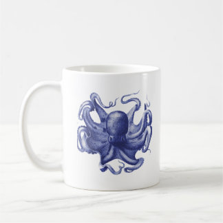 Caneca De Café Coasteira do Mar Indigo Octopus Mug