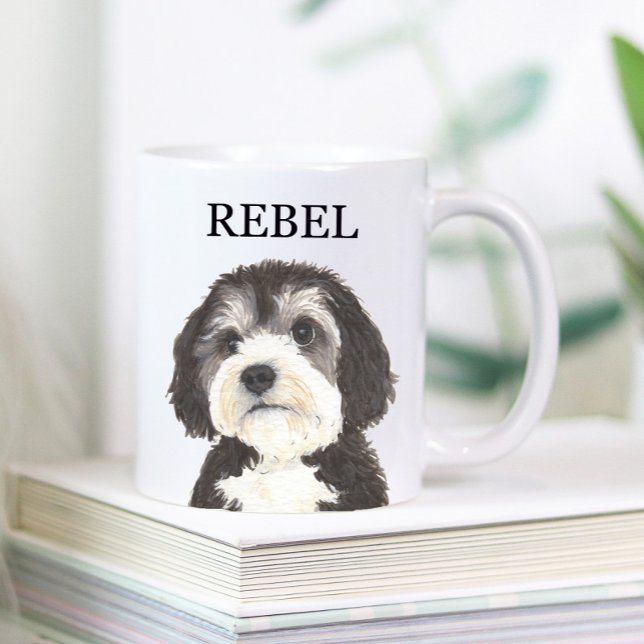Caneca De Café Coaster personalizado da bebida de Bernedoodle (Criador carregado)