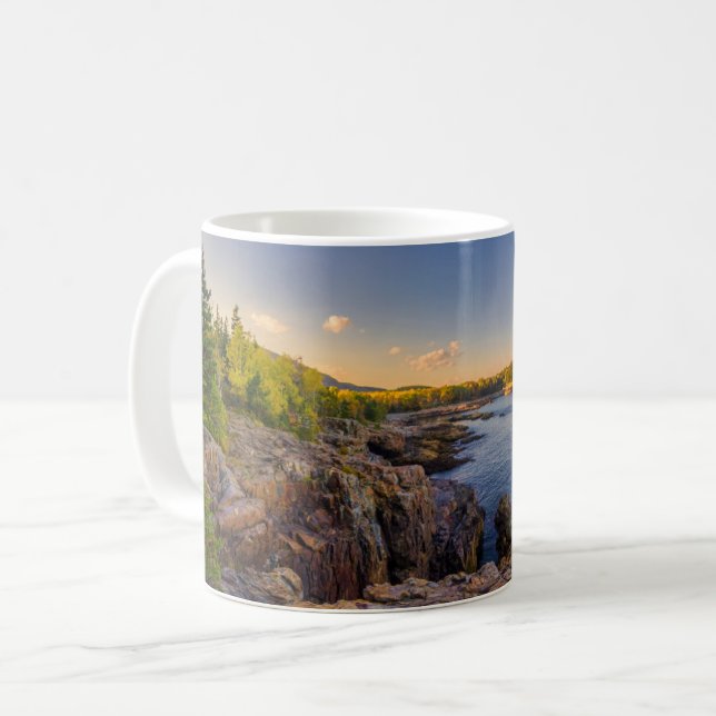 Caneca De Café Coastline | Acadia National Park, Schooner Head (Frente Esquerda)