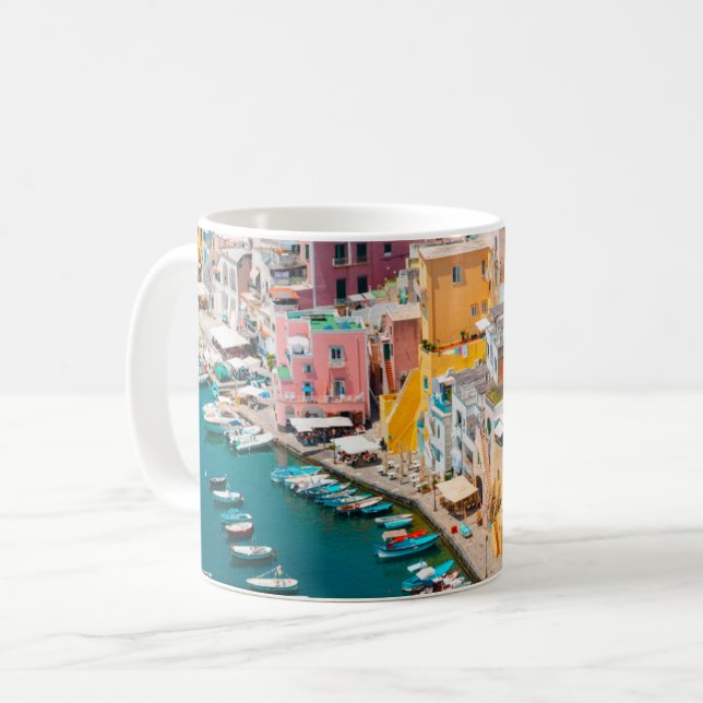 Caneca De Café Coastline | Nápoles Itália (Frente Esquerda)