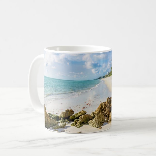Caneca De Café Coastline | Nápoles Pier, Sudoeste da Flórida (Frente Esquerda)