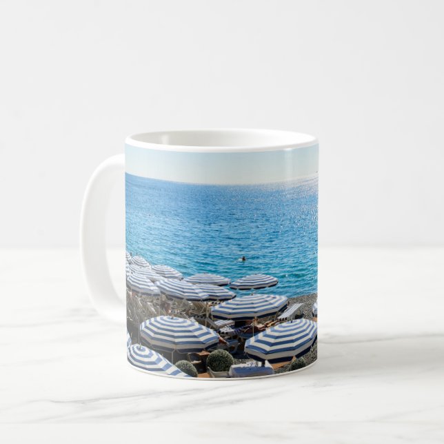 Caneca De Café Coastline | Riviera francesa, Nice França (Frente Esquerda)