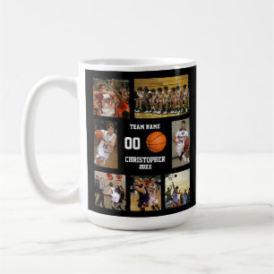 Caneca De Café Cobertor de fleece com colagem de fotos de basquet