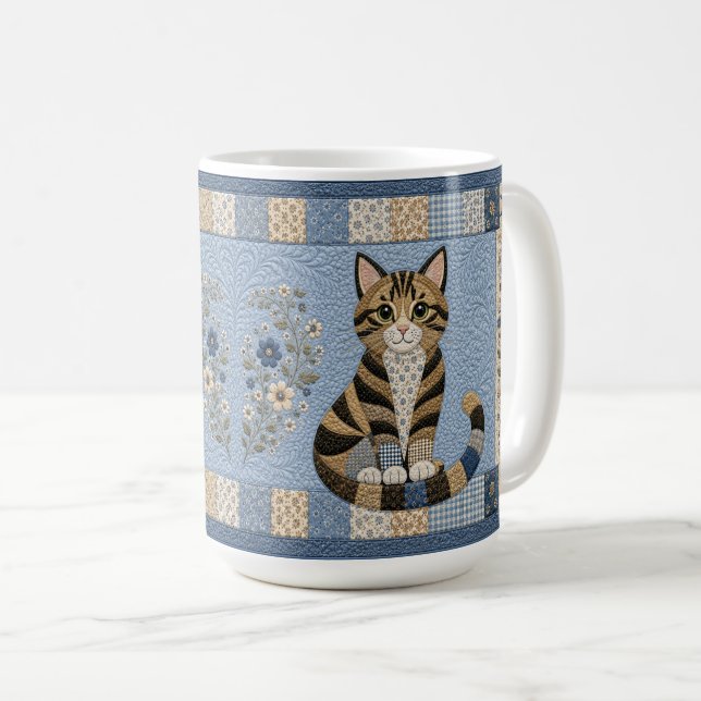 Caneca De Café Cobertor de Gato Listrado (Frente Esquerda)