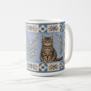 Caneca De Café Cobertor de Gato Tabby Cinza