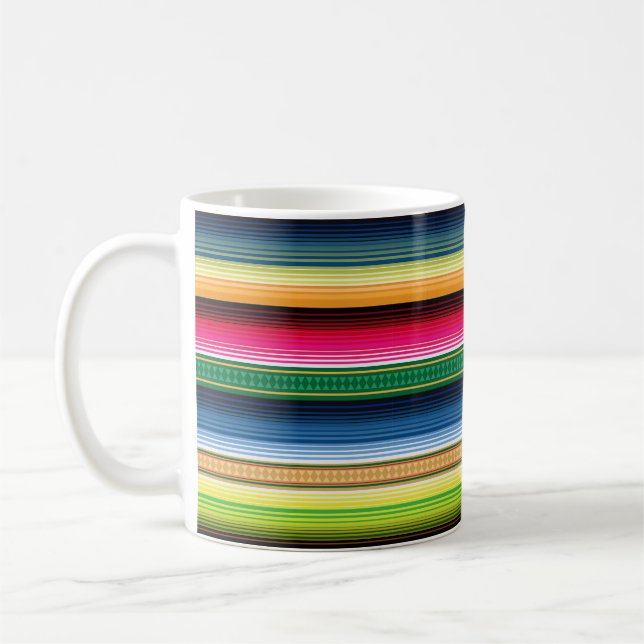 Caneca De Café Cobertor Serape Mexicano Tradicional (Esquerda)