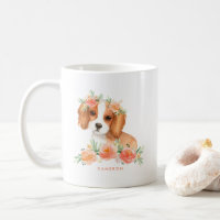 Cobra d'água Rei Charles Spaniel Peach Floral