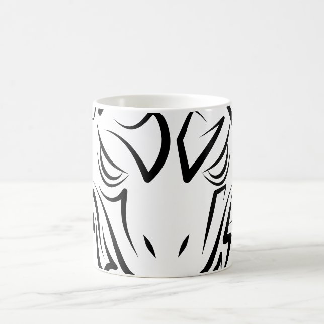 Caneca De Café Cobra de Tribal Negro e Branco (Centro)