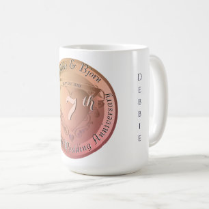 Caneca De Café Cobre 7/22 Aniversário de Casamento