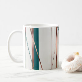 Caneca De Café Cobre moderno e Abstrato com Acentos de Teal