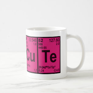 Caneca De Café Cobre Telúrio "CuTe" Rosa Quente Garotas Geek Nerd