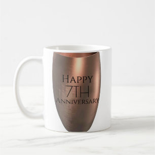 Caneca De Café Cobre Tradicional 7º Aniversário