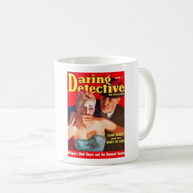 Caneca De Café cobrir MAG DETECTIVO DE LURID 1940s (Frente Esquerda)