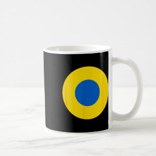 Caneca De Café Cocar de Aeronave Azul e Amarelo da Força Aérea da