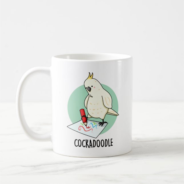 Caneca De Café Cockadoodle Funny Cockatoo Pun (Esquerda)