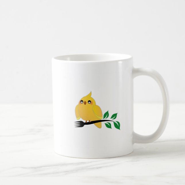 Caneca De Café Cockatiel bonito que guardara uma forquilha (Direita)