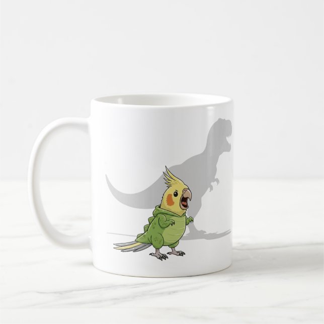 Caneca De Café Cockatiel Dinosaur Personalized Gift (Esquerda)