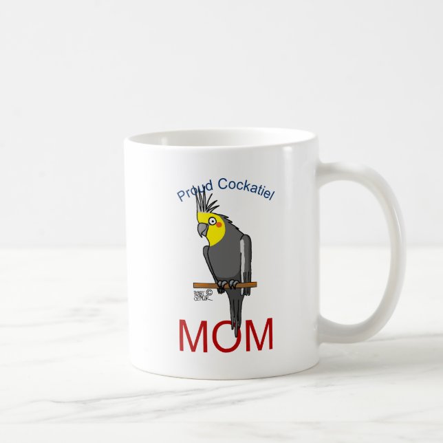 Caneca De Café Cockatiel Mãe Café Mug (Direita)