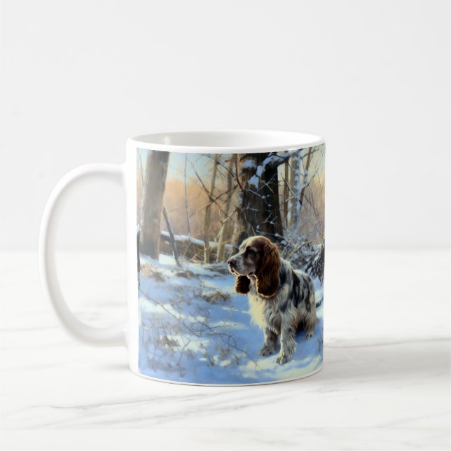 Caneca De Café Cocker Spaniel Deixe-o nevar no Natal (Esquerda)