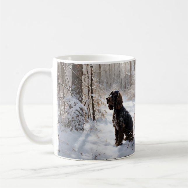 Caneca De Café Cocker Spaniel Deixe-o nevar no Natal (Esquerda)