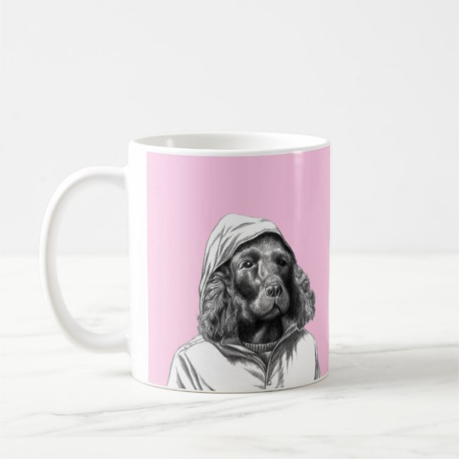 Caneca De Café Cocker Spaniel em Casaco de chuva (Ume) (Esquerda)