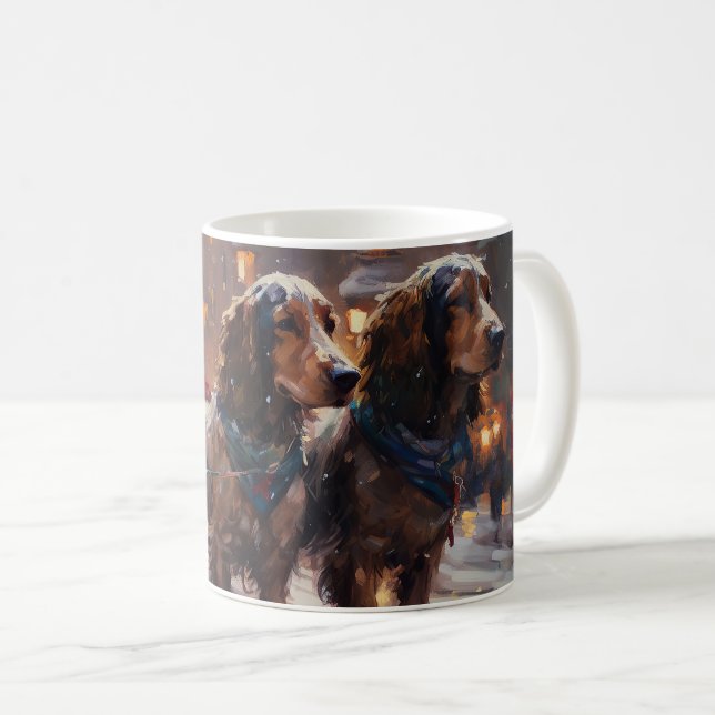 Caneca De Café Cocker Spaniel Inglês Temporada de Natal (Frente Esquerda)