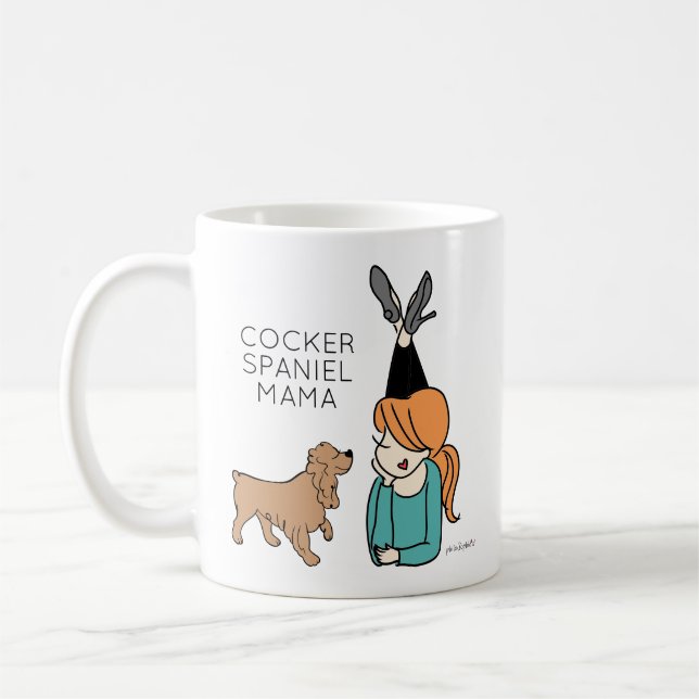 Caneca De Café Cocker Spaniel Mama Coffee Mug Personalizado (Esquerda)