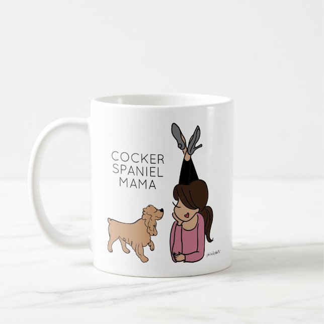 Caneca De Café Cocker Spaniel Mama Coffee Mug Personalizado (Esquerda)