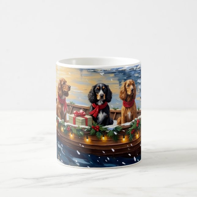 Caneca De Café Cocker Spaniel Natal Barco Férias (Centro)