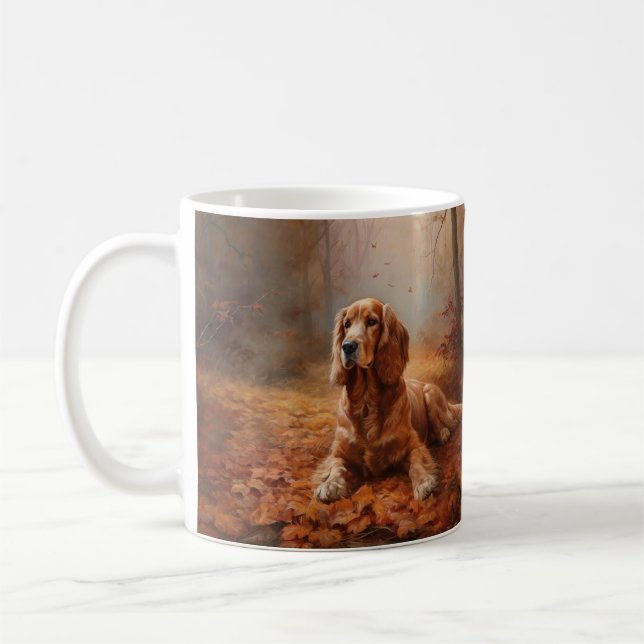 Caneca De Café Cocker Spaniel no outono deixa cair inspiração (Esquerda)