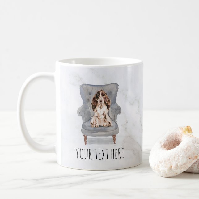 Caneca De Café Cocker Spaniel Personalizado Mug (Com Donut)