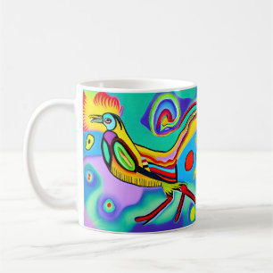 Caneca De Café Cockerel psicodélico: cockerel corante e estrident