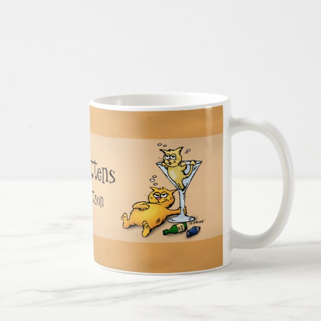 Caneca De Café Cocktails e Kittens Dourado Canhão de Cartoon (Direita)
