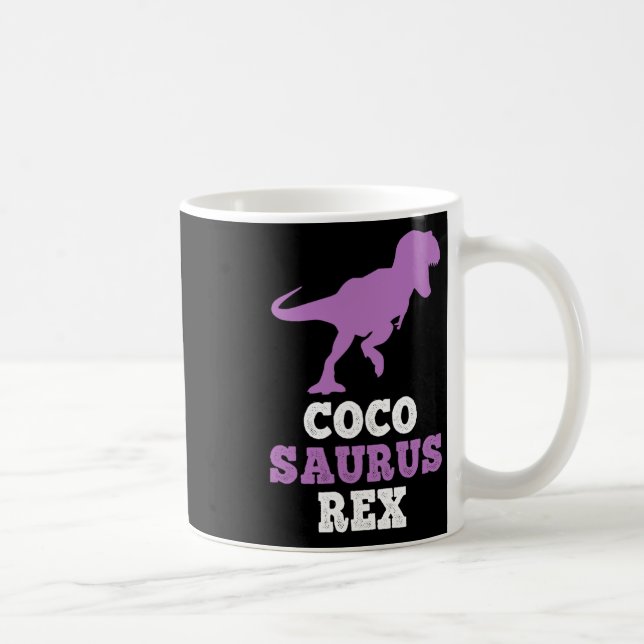 Caneca De Café Coco-saurus Rex Dino Dinosaur Cocosaurus Funny  (Direita)