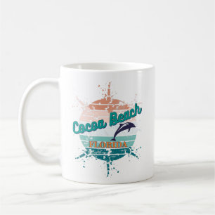Caneca De Café Cocoa Beach Florida Retro Vintage Sunset
