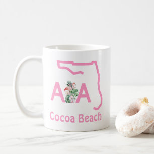 Caneca De Café Cocoa Beach Florida Route A1A Flamingos