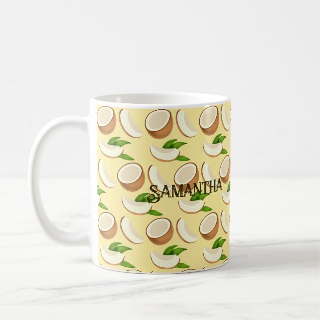 Caneca De Café Cocos Tropicais (Esquerda)