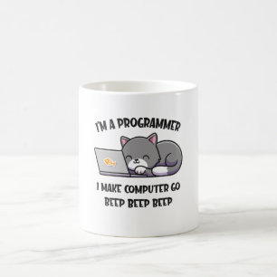 Caneca De Café Coder Cat Programmer Engraçado Cientista de Comput