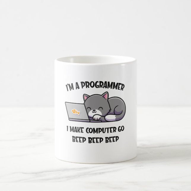 Caneca De Café Coder Cat Programmer Engraçado Cientista de Comput (Centro)
