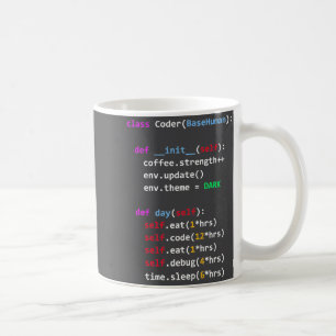 Caneca De Café Codificação Divertida Python Cl Comer Código Dormi