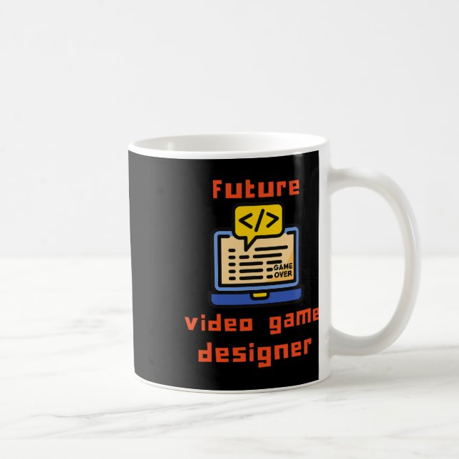 Caneca De Café Codificador de Programas do Designer de Vídeo Futu (Direita)