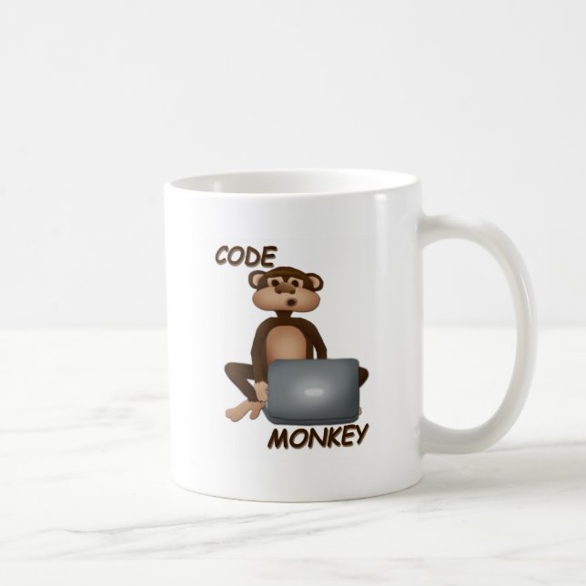 Caneca De Café Codifique o macaco (Direita)