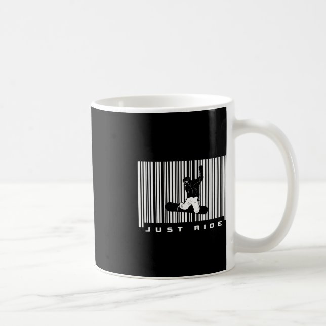 Caneca De Café Código Barcode Snowboard Roupa - Snowboarder Snowb (Direita)