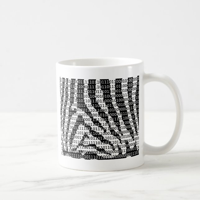Caneca De Café Código Binário Zebra Preto e Branco (Direita)
