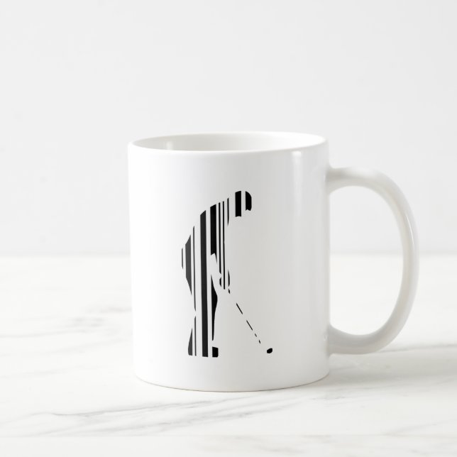 Caneca De Café CÓDIGO DE BARRAS GOLFISTA Golfe Esportes Padrão de (Direita)