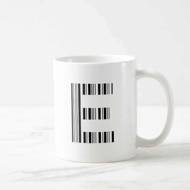 Caneca De Café CÓDIGO DE BARRAS LETRA E Primeiro Padrão de Código (Direita)