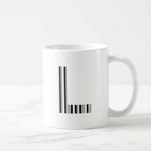 Caneca De Café CÓDIGO DE BARRAS LETRA L Primeiro Padrão de Código (Direita)